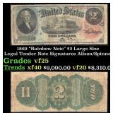 1869 $2 Large Size Legal Tender Note "Rainbow Note