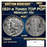 1931-s Mercury Dime Toned TOP POP! 10c ms68 SEGS
