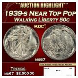 1939-s Walking Liberty Half Dollar Near Top Pop 50