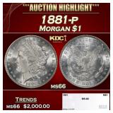 1881-p Morgan Dollar $1 ms66 SEGS
