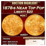 1878-s Gold Liberty Double Eagle Near Top Pop $20