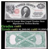 1917 $1 Large Size Legal Tender Note Grades Select