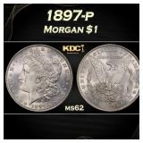 1897-p Morgan Dollar $1 Grades ms62