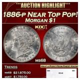 1886-p Morgan Dollar Near Top Pop! $1 ms68 SEGS