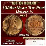 1928-p Lincoln Cent Near Top Pop! 1c ms67 rd SEGS