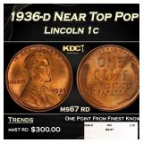 1936-d Lincoln Cent Near Top Pop 1c ms67 rd SEGS