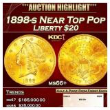 1898-s Gold Liberty Double Eagle Near Top Pop $20