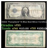 1928A $1 Blue Seal Silver Certificate "Funnyback"