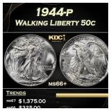 1944-p Walking Liberty Half Dollar 50c ms66+ SEGS