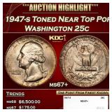 1947-s Washington Quarter Toned Near Top Pop 25c m