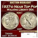 1937-d Walking Liberty Half Dollar Near Top Pop 50