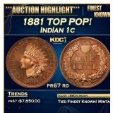 1881 Proof Indian Cent TOP POP! 1c pr67 rd SEGS