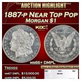 1887-p Morgan Dollar Near Top Pop $1 ms66+ DMPL SE