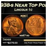 1938-s Lincoln Cent Near Top Pop 1c ms67 rd SEGS