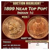 1899 Indian Cent Near Top Pop! 1c ms67 rd SEGS
