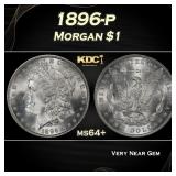 1896-p Morgan Dollar $1 Grades ms64+