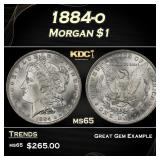 1884-o Morgan Dollar $1 Grades ms65