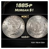 1885-p Morgan Dollar $1 Grades ms64+