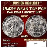 1942-p Walking Liberty Half Dollar Near Top Pop 50
