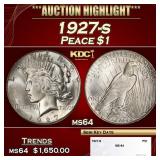 1927-s Peace Dollar $1 ms64 SEGS