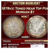 1878-cc Morgan Dollar Toned Near Top Pop $1 ms66+