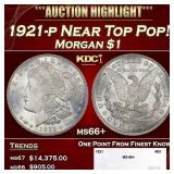 1921-p Morgan Dollar Near Top Pop! $1 ms66+ SEGS