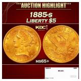 1885-s Gold Liberty Half Eagle $5 ms65+ SEGS