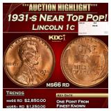 1931-s Lincoln Cent Near Top Pop! 1c ms66 rd SEGS