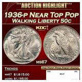 1936-p Walking Liberty Half Dollar Near Top Pop 50