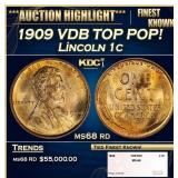 1909 VDB Lincoln Cent TOP POP! 1c ms68 rd SEGS