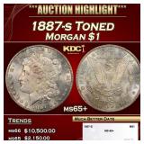 1887-s Morgan Dollar Toned $1 ms65+ SEGS
