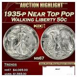 1935-p Walking Liberty Half Dollar Near Top Pop 50