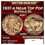 1931-s Buffalo Nickel Near Top Pop 5c ms66+ SEGS