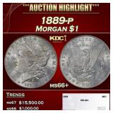 1889-p Morgan Dollar $1 ms66+ SEGS