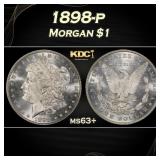 1898-p Morgan Dollar $1 Grades ms63+