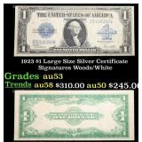 1923 $1 large size Silver Certificate Grades Selec