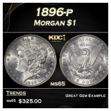 1896-p Morgan Dollar $1 Grades ms65