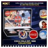 5 Coin Classic Coca-Cola Silver Plated Round Colle