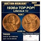 1936-d Lincoln Cent TOP POP! 1c ms68 rd SEGS