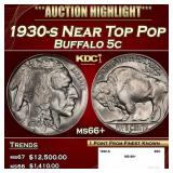 1930-s Buffalo Nickel Near Top Pop 5c ms66+ SEGS
