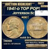 1941-d Jefferson Nickel TOP POP! 5c ms68 5fs SEGS