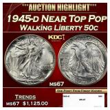 1945-d Walking Liberty Half Dollar Near Top Pop 50
