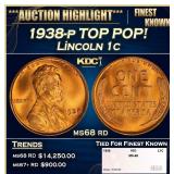 1938-p Lincoln Cent TOP POP! 1c ms68 rd SEGS