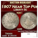 1907 Liberty Nickel Near Top Pop 5c ms66 SEGS