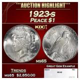 1923-s Peace Dollar $1 ms65 SEGS