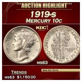 1919-s Mercury Dime 10c ms63 USCG