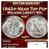 1943-p Walking Liberty Half Dollar Near Top Pop 50