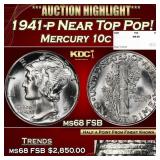 1941-p Mercury Dime Near Top Pop! 10c ms68 FSB SEG