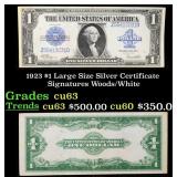 1923 $1 large size Silver Certificate Grades Selec