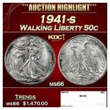 1941-s Walking Liberty Half Dollar 50c ms66 SEGS